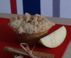 Apfel-Streusel-Cupcakes mit Puddingcreme