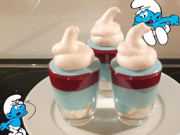 Geplatzter Schlumpf - Lustiges und leckeres Dessert