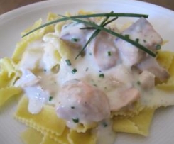 Nudeln mit Lachssoße