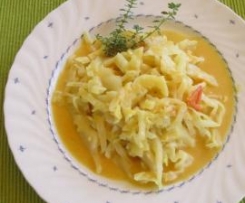 Weißkohl in Erdnuss- Soße