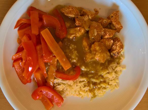 Pute in scharfer Aprikosensoße