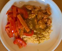 Pute in scharfer Aprikosensoße