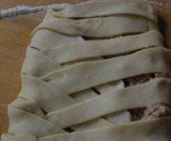 Laugenhefezopf-Stücke gefüllt 