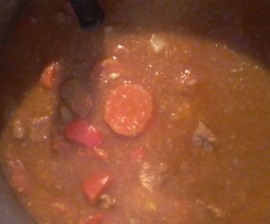 Lieblingsgulasch auf Toast