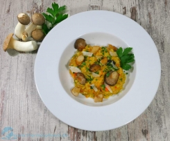 Kürbisrisotto mit Kräuterseitlingen