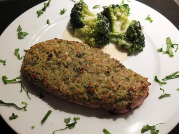 Ofenschnitzel mit Kartoffel-Bärlauch-Kruste