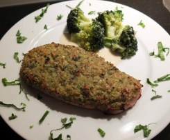 Ofenschnitzel mit Kartoffel-Bärlauch-Kruste
