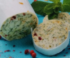 Orangen Minze Butter mit rosa Beeren