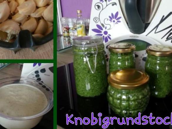 Knoblauch-Kräuter-Frischkäse , selbstgemacht .