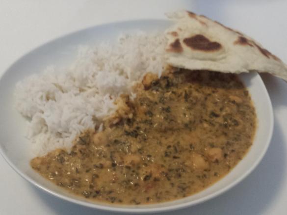 Indisches Kichererbsen-Spinat-Curry