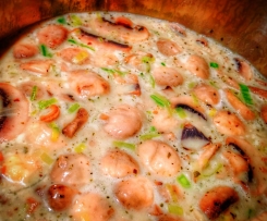 Champignon-Lauch-Cremesuppe (vegetarisch/vegan)