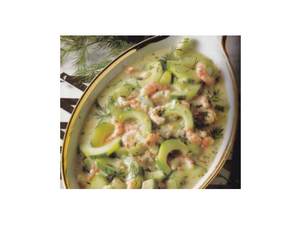 Gurkenragout mit Krabben-Dill-Soße