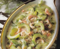 Gurkenragout mit Krabben-Dill-Soße