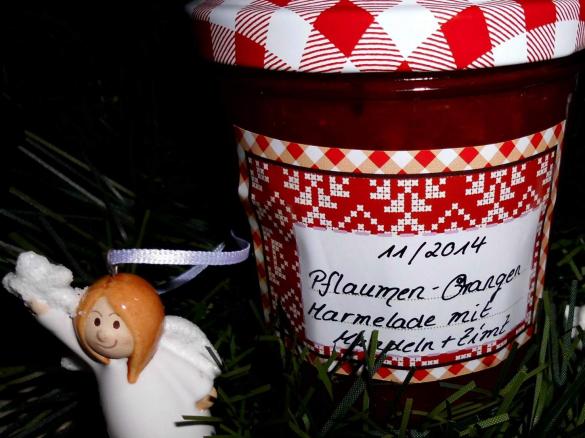 Pflaumen- Orangen Marmelade mit Mandeln, Zimt und Bittermandelaroma