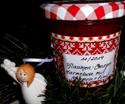 Pflaumen- Orangen Marmelade mit Mandeln, Zimt und Bittermandelaroma
