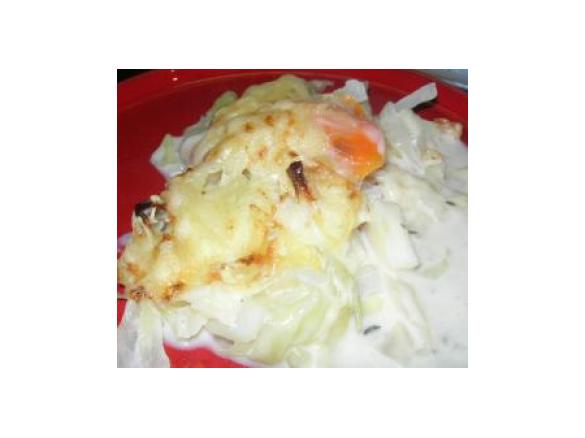Weißkohl-Käse-Sahne-Auflauf