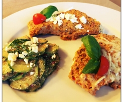 Hähnchenschnitzel mit Oliven-Feta Kruste