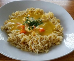 Hühnerfrikassee a la Sonja mit Reis