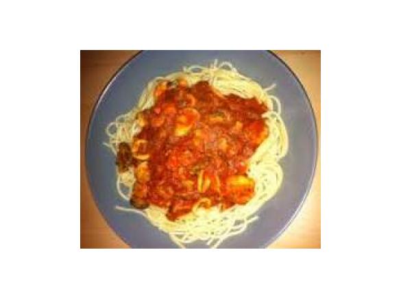 Tomatensauce mit Meeresfrüchten