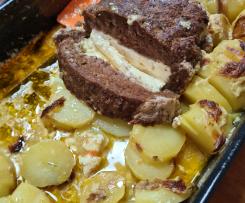 Hackbraten mit Kartoffeln in Sahne
