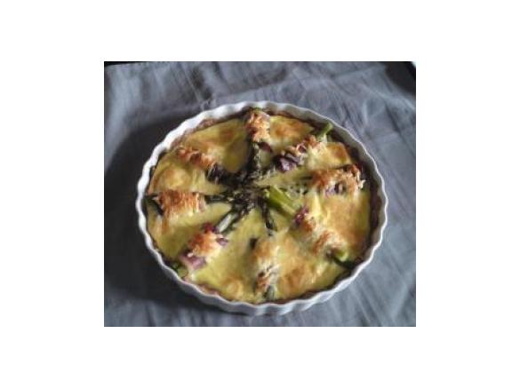 Quiche mit grünem Spargel