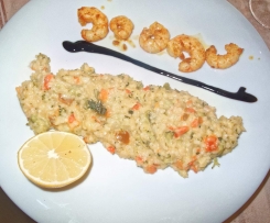 Risotto mit Gemüse und Garnelen