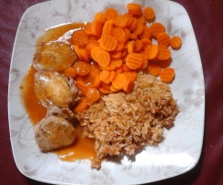 Hähnchenbrustfilet - Sattmacher - mit Möhren und Reis