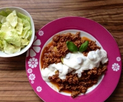 Barbecue-Hack-Kartoffeln mit Sour Creme