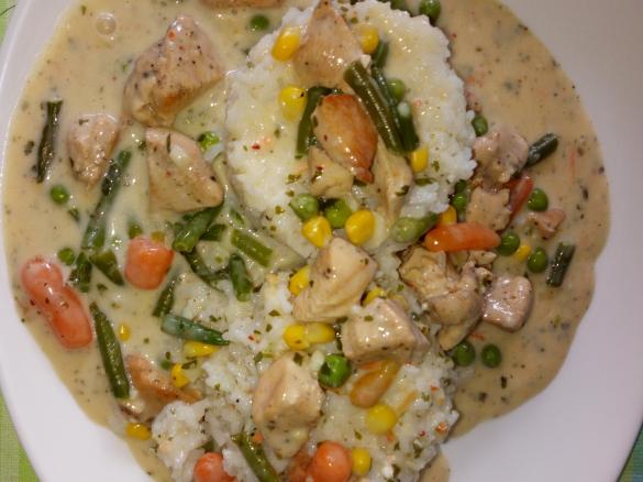 HähnchenTopf mit Reis und Gemüse