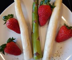 Gerrys Erdbeersauce mit grünem Pfeffer zu frischem Spargel