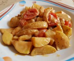 Hähnchen-Kartoffel-Gulasch süßlich und scharf