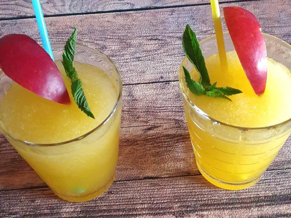 Pfirsisch Slushie, halbgefrorenes Trinkeis