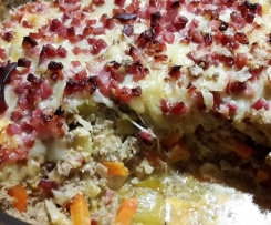 Spitzkohl-Lauch-Karotten-Rinderhack Auflauf (low carb)