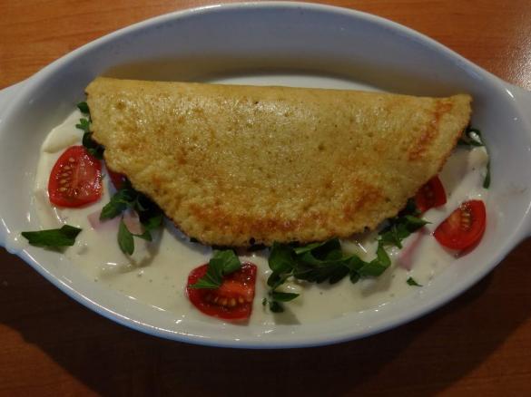 Herzhafter Pfannkuchen mit Spargel