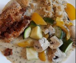 Putenrouladen mediteran gefüllt mit Reis & Gemüse & Soße