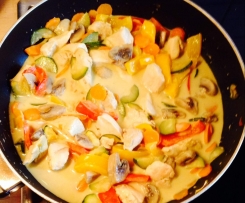 Gemüsepfanne mit Kokos-Currysoße