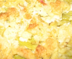 Rhabarberkuchen mit Rosmarin-Ingwer Streusel