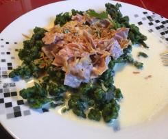 Bärlauchspätzle mit Schinken- Sahnesauce