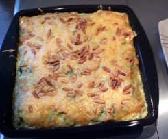 Tortelliniauflauf mit Thunfisch und Spinat in Käse-Sahnesoße