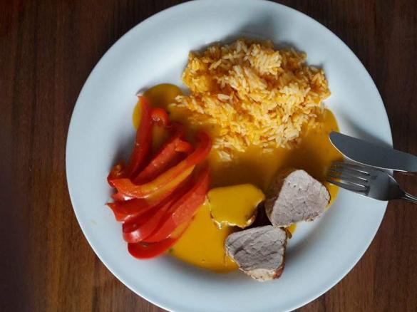 Variation von Schweinefilet mit Karottensoße