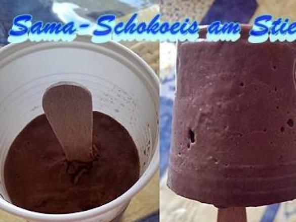 Sattmacher-Schokoladeneis am Stiel