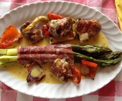 Spargel mit Schweinefilet an Zitronensauce