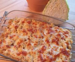 Krautnudeln überbacken (mit frischem Weißkohl)