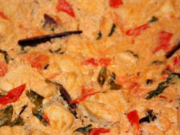 indisch Chicken Akhni , Ofen gekochtes Hähnchen und Reis aus dem Kochbuch Fast and Easy Indian Cooking