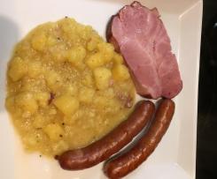 Steckrübe mit Kassler und Mettenden