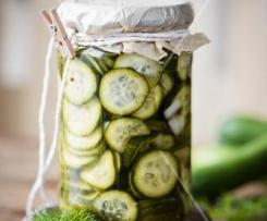 Eingelegte Gurkenscheiben Hamburger Gurken