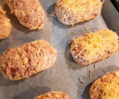 überbackene Brötchen Pizza-Art