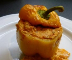 gefüllte Paprika mit Sauerkraut und Feta