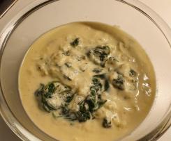 Variation Spinatsauce mit Hirtenkäse Low Carb