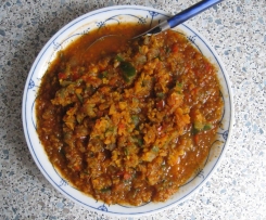 Schnelle, pikante Gemüsesauce zu Reis, Brot o.ä., vegan, ohne Fett